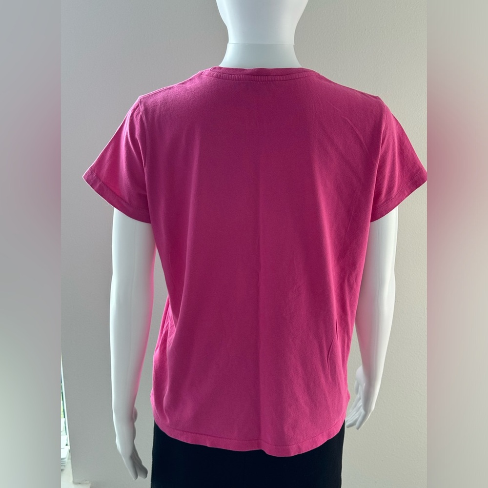 Polo Ralph Lauren Women's T-shirt size L pink color with a round neck. - Picture 9 of 13